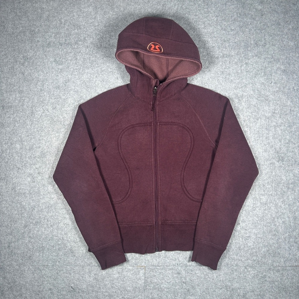 Lululemon Scuba Hoodie Women 4 Burgundy Full Zip Scuba Fleece Jacket Activewear